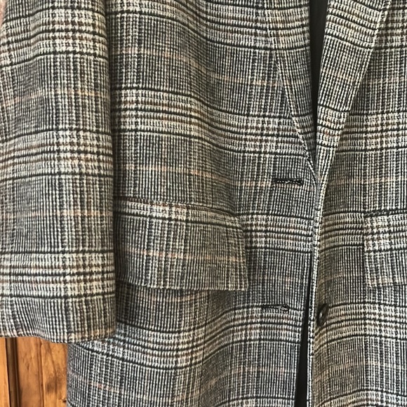 Zara Plaid Wool Blend Coat - Picture 4 of 5